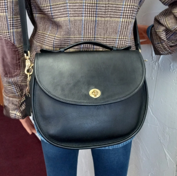 Coach Large Plaza Bag, Black, Late 1980's - Early 1990's - Picture 15 of 15